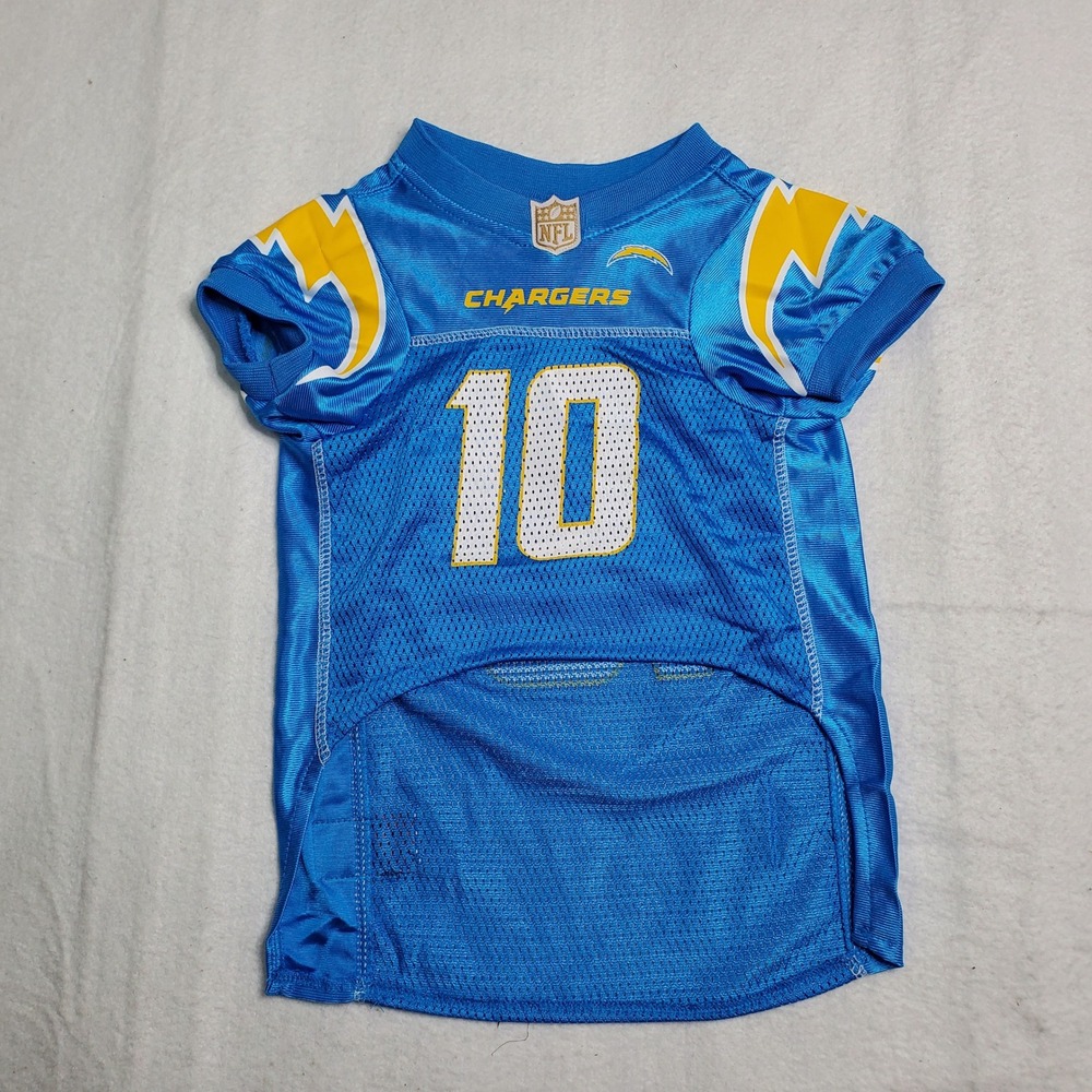 NFL Licensed Los Angeles Chargers Justin Herbert Pet Jersey Blue Mesh Size Large